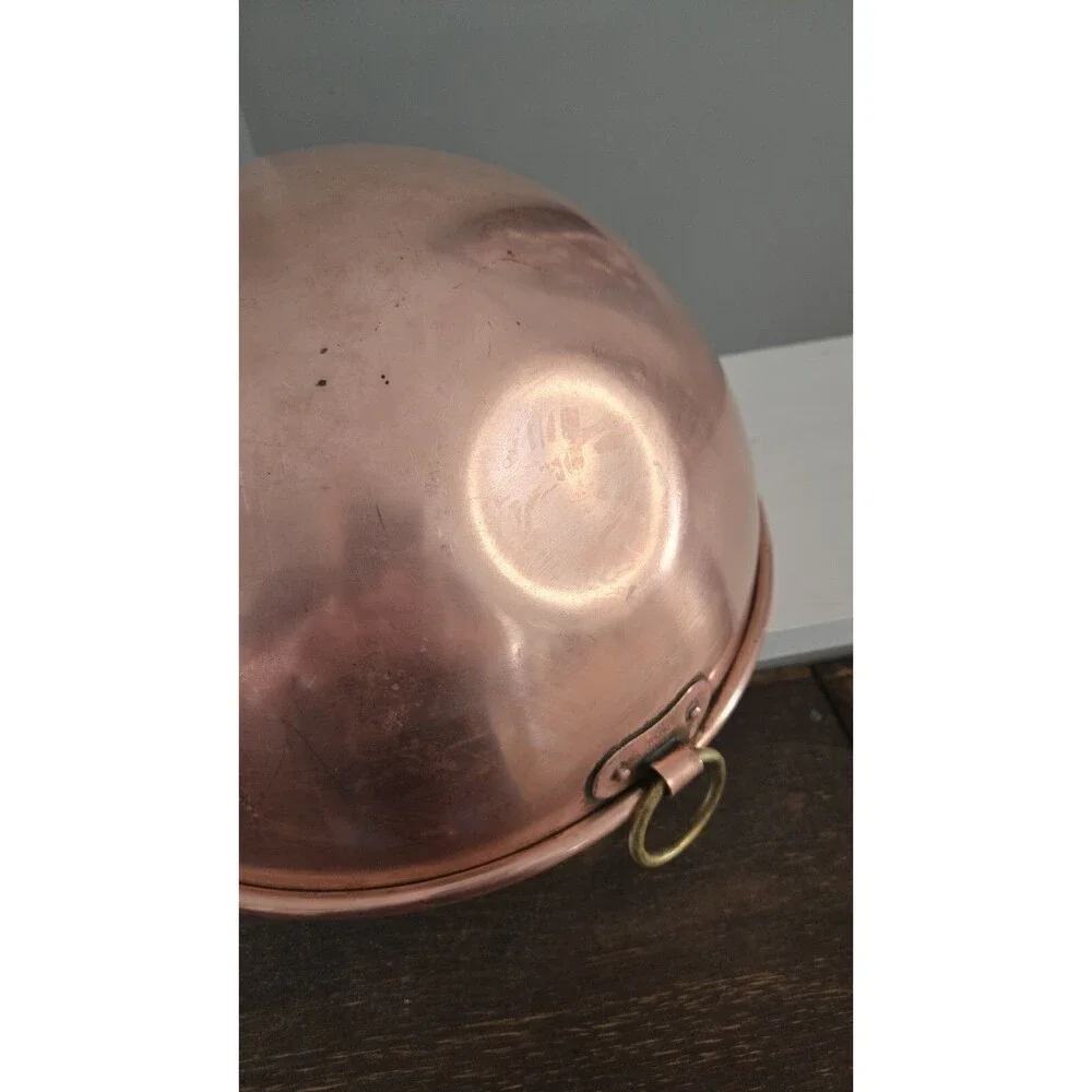 Williams Sonoma France Copper Mixing Whisking Bowl Round Bottom Ring 12.5